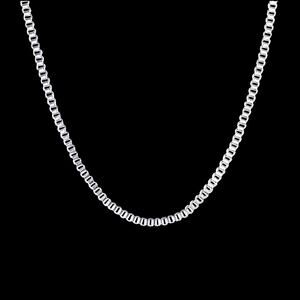925 Sterling Silver Silver Box Chain Necklace - 22in. x 1mm. Women's Men's Gift